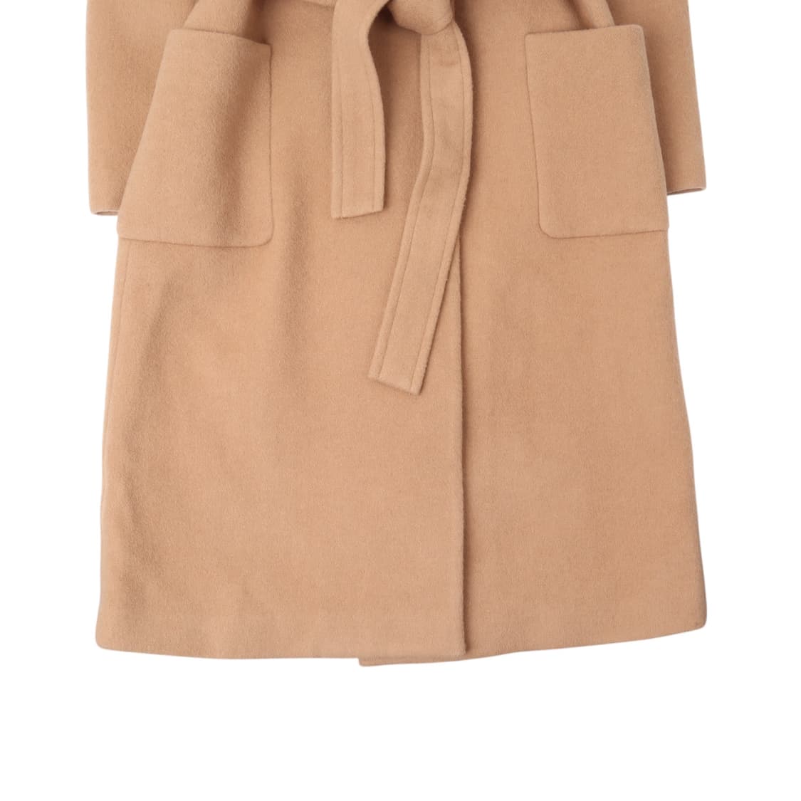 라코스테 우먼스 베이지 울 캐시미어 로브 코트 상품이미지4