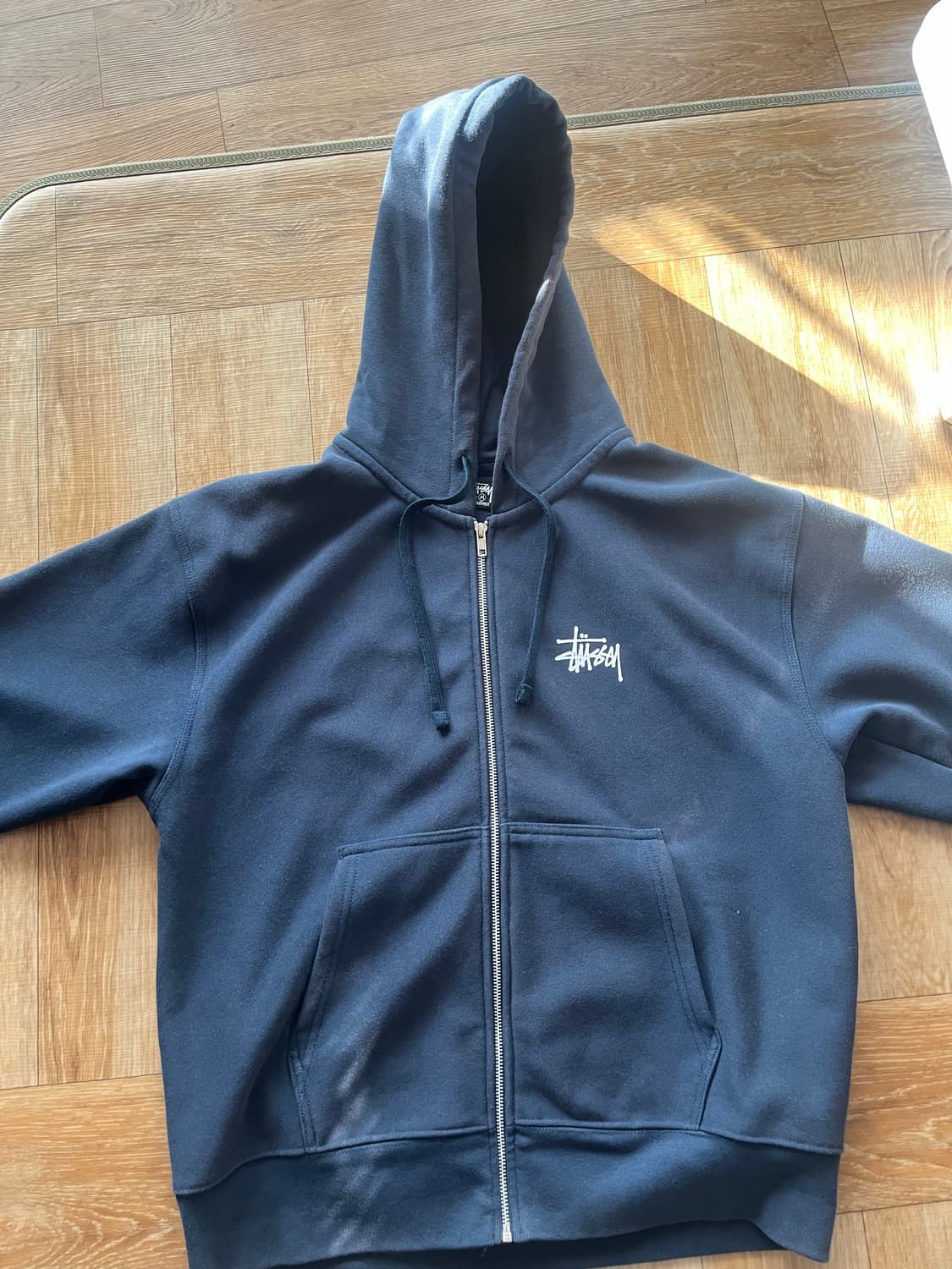 스투시 베이직 네이비 후드집업 상품이미지2