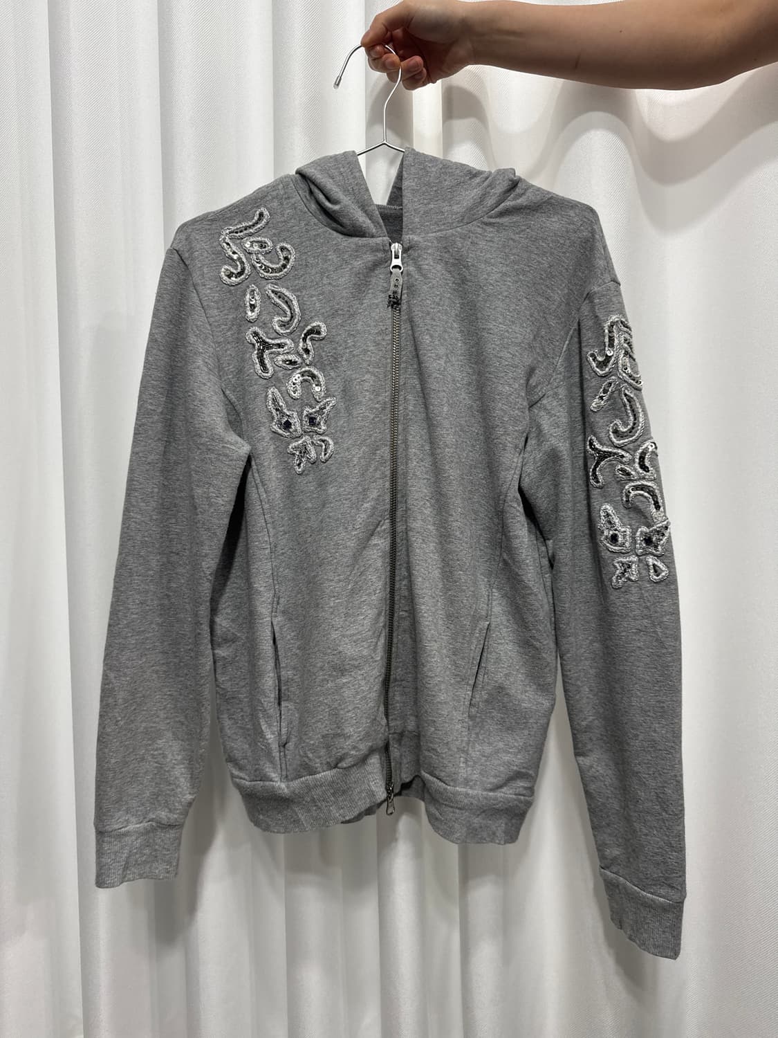 design patch hood twoway zipup 상품이미지7