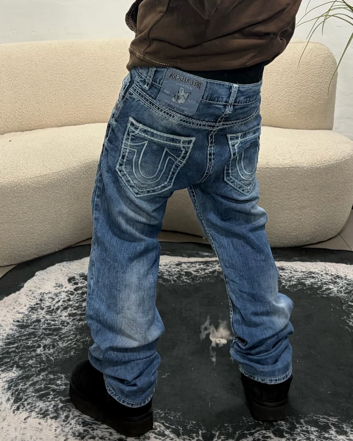 90s TRUERELIGION ricky super T 스티치 데님팬츠 상품이미지1