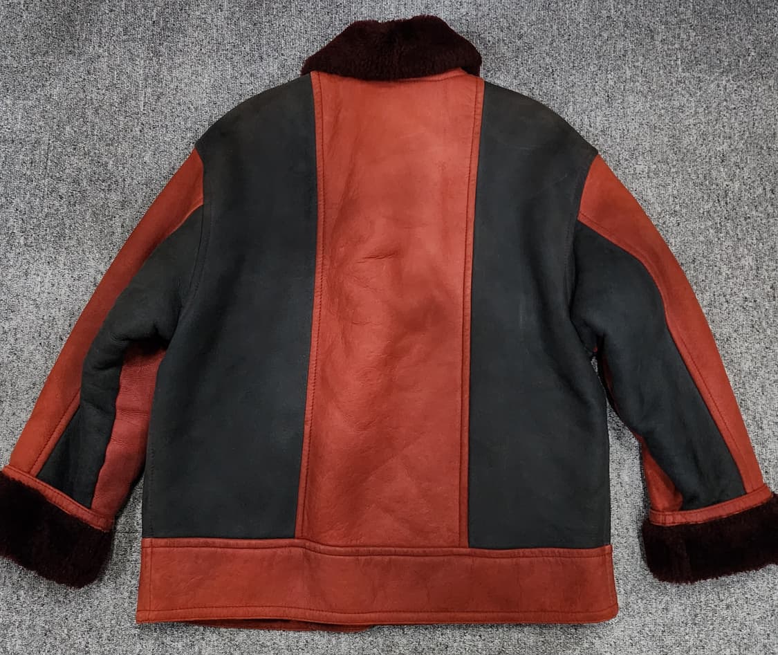 빈티지 빈폴 컬러블록 양가죽 양털 스웨이드 무스탕 95 상품이미지2