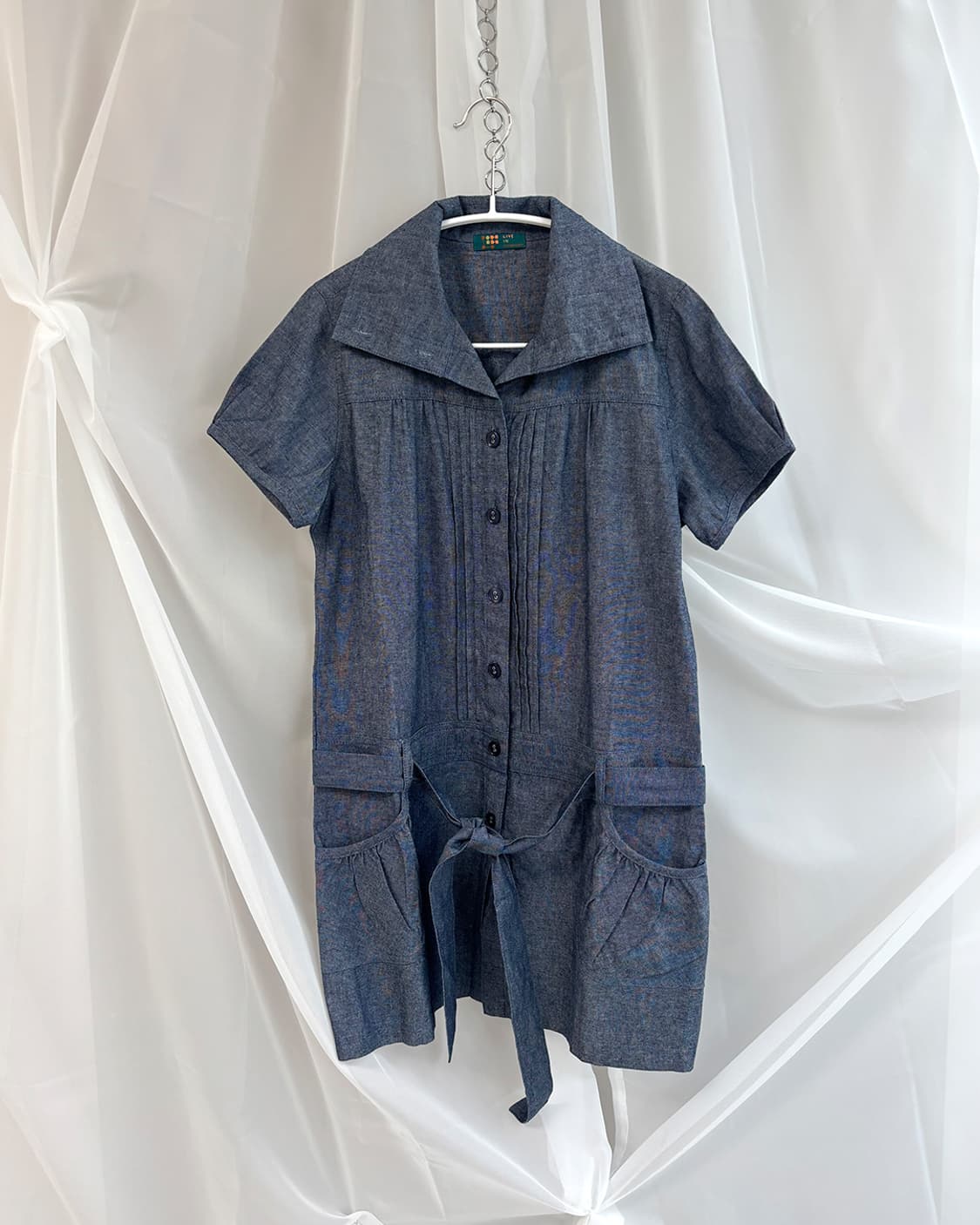 doroah denim tuck button-Up long shirts 상품이미지1