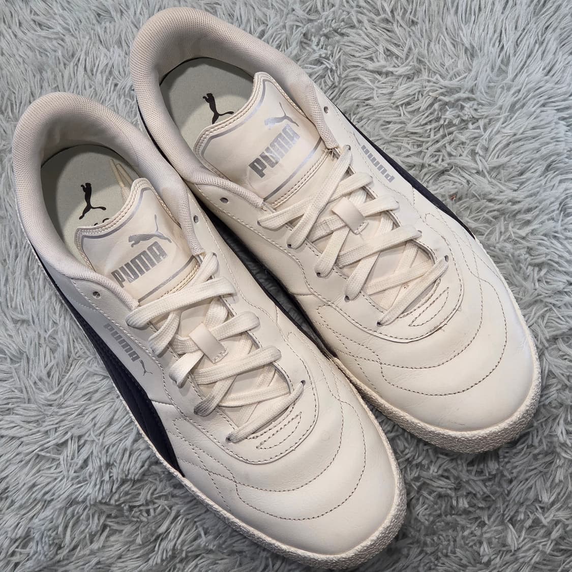 3q-6:푸마 슈퍼 팀 클래식 화이트 네이비(290mm)-상태긋 상품이미지5