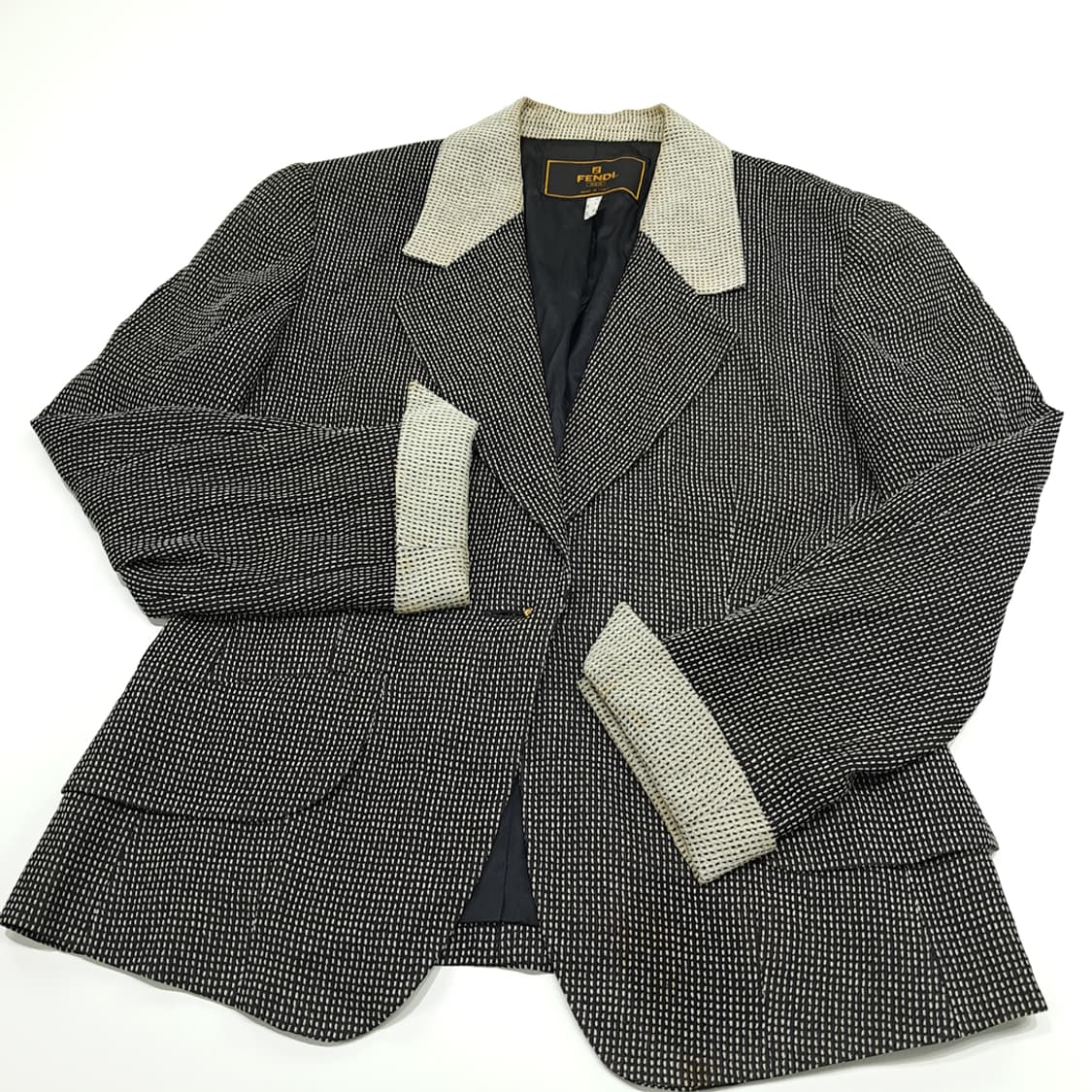 CN910 L 펜디 투톤 카라 빈티지 자켓 블레이저 상품이미지9