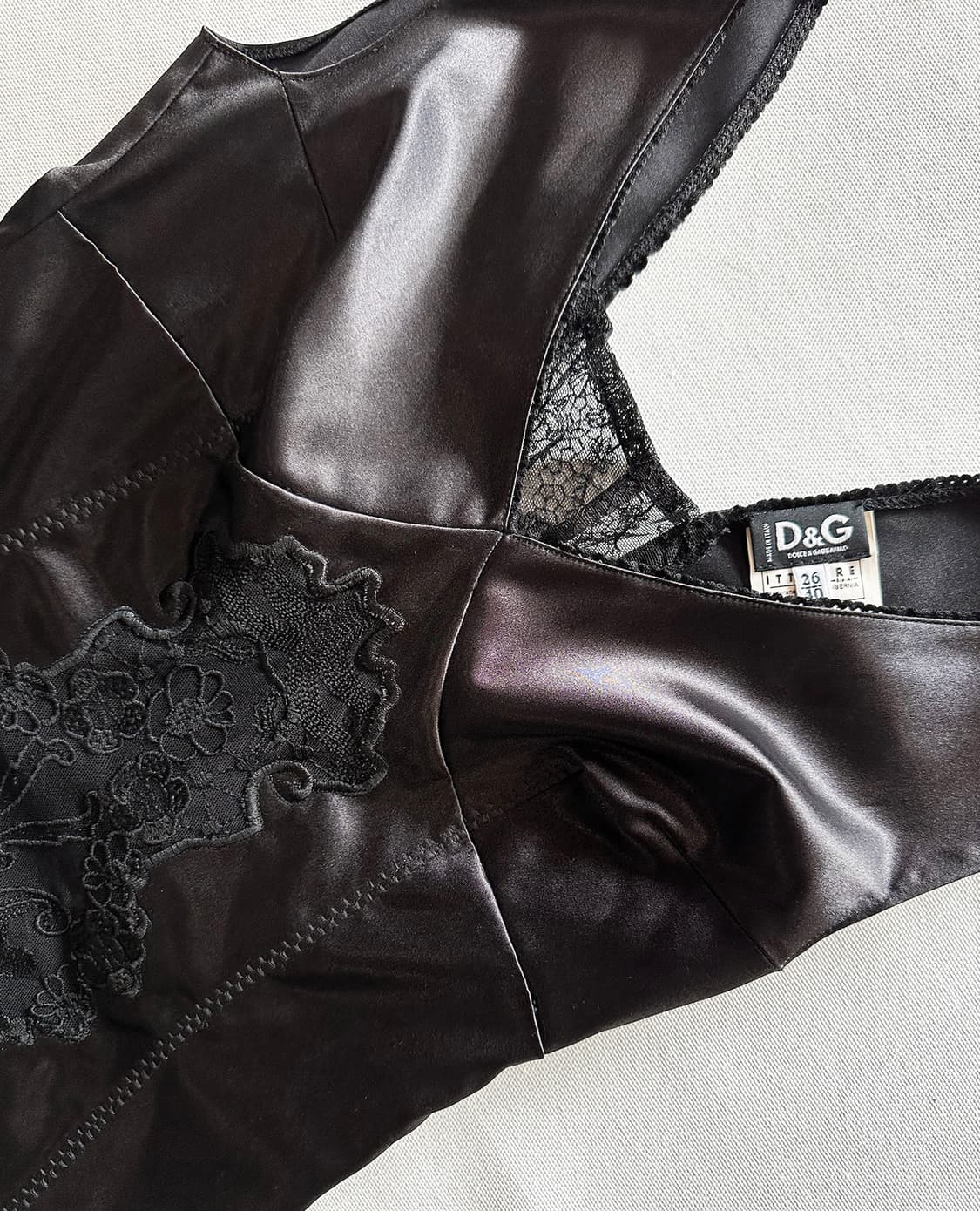 DOLCE&GABBANA black satin lace dress 상품이미지10