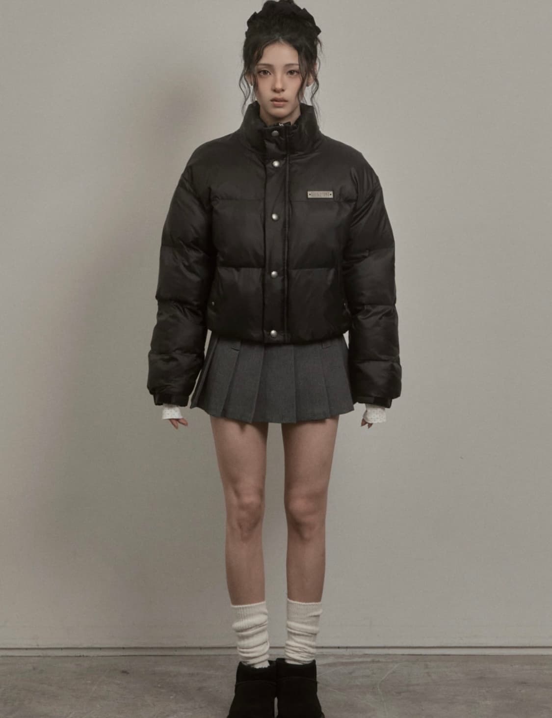 카키포인트 숏패딩 블랙 상품이미지3