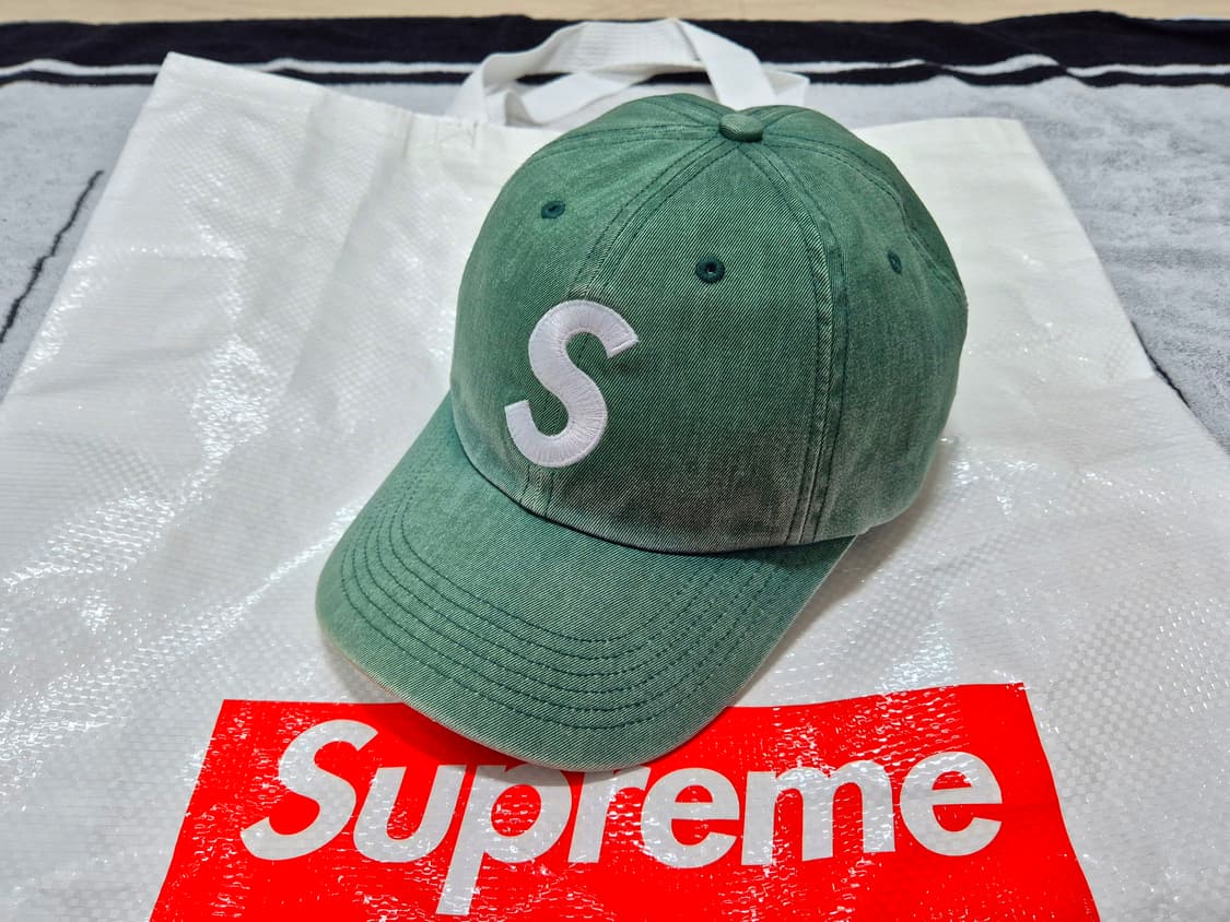 (os) 슈프림 피그먼트 S로고 캡 그린 다크틸 6패널 모자 상품이미지1