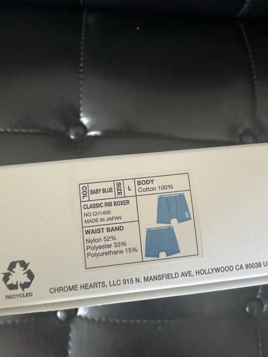크롬하츠 팬티 클래식 립 복서 L 베이비 블루 (새상품) 상품이미지4