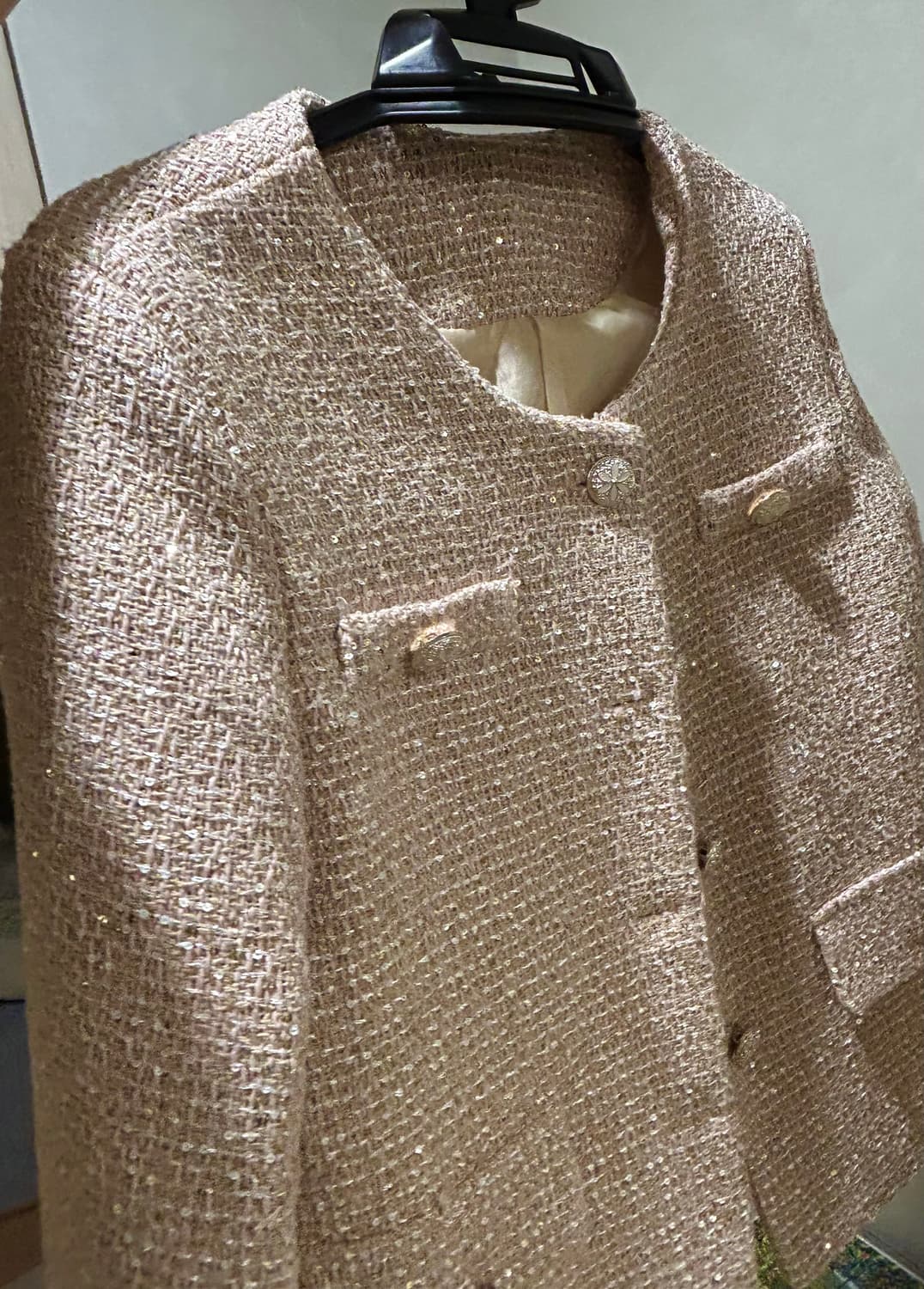 트위드 자켓 핑크 여성용 상품이미지1