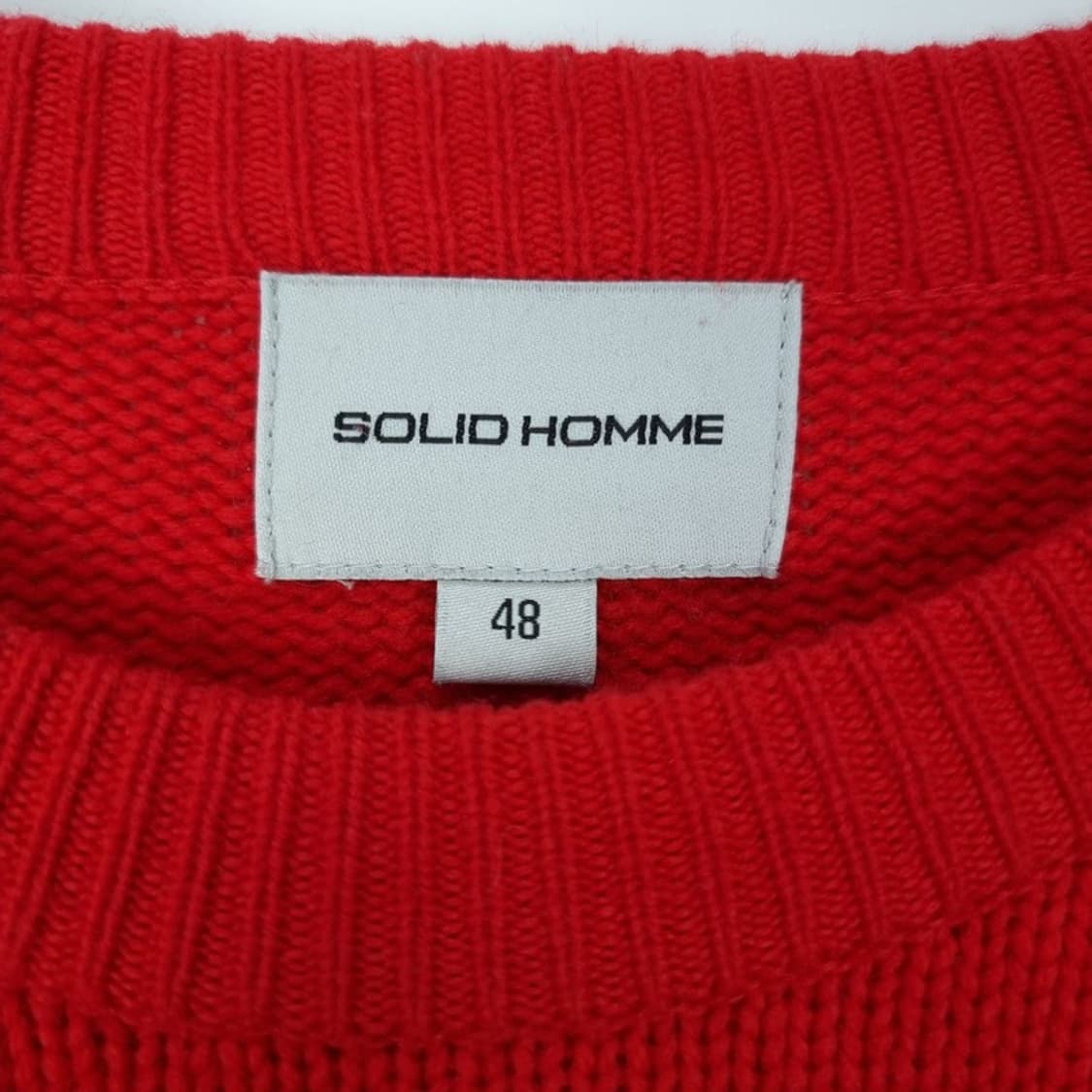 [솔리드옴므] 19SS 오버사이즈 크루넥 포켓 니트 레드 P01336 상품이미지6