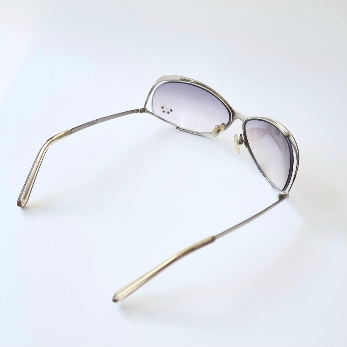 데드스탁 큐빅 디테일 실버 메탈 오벌 선글라스 상품이미지6