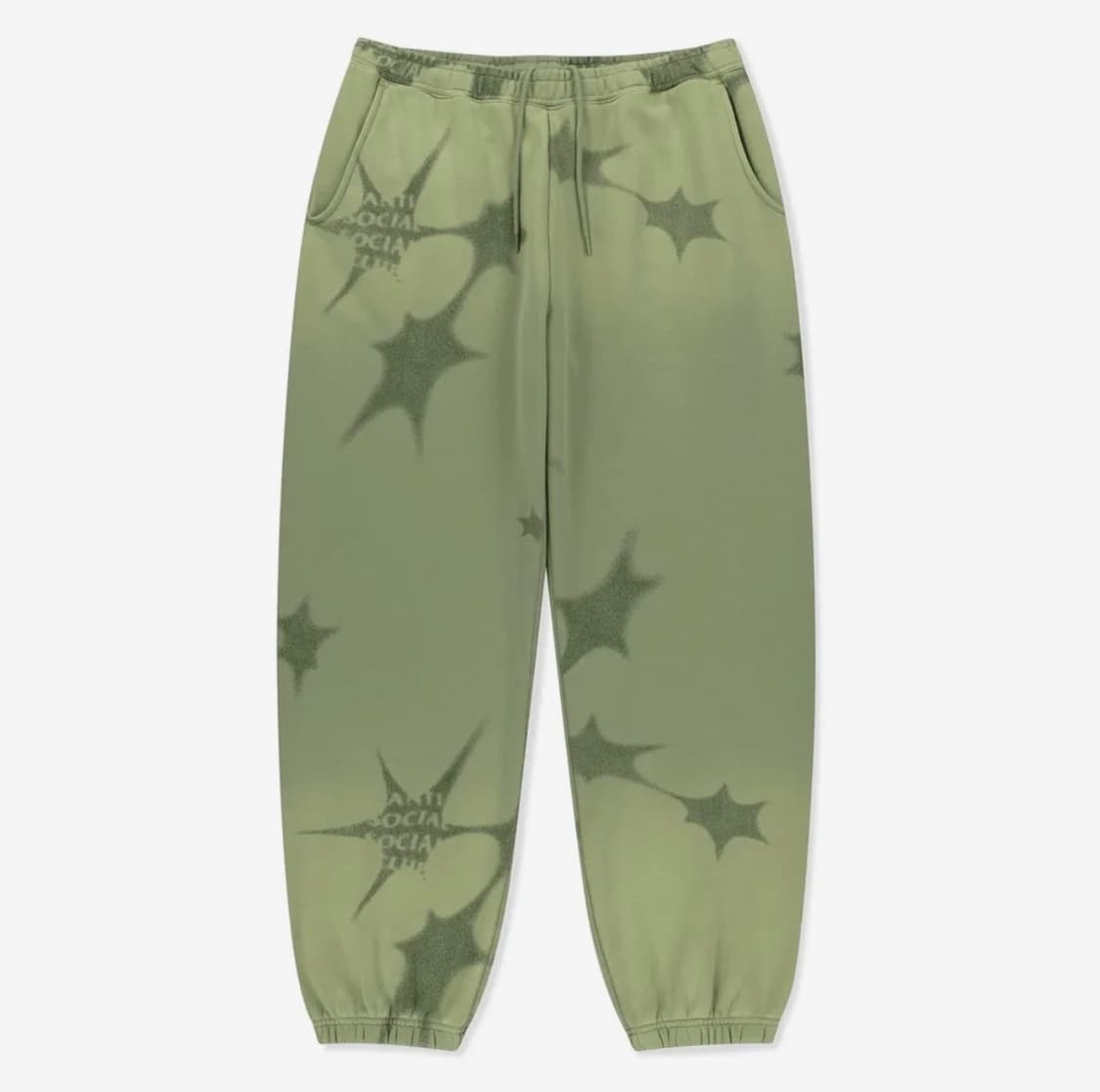 안티소셜클럽 x 썬러브 패턴 스웻 팬츠 그린 S 상품이미지1