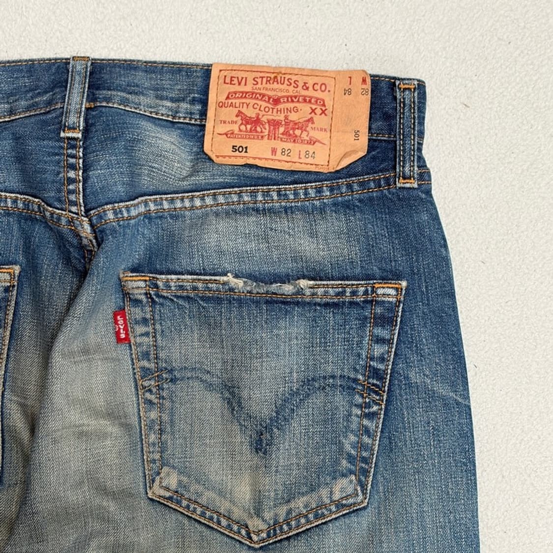 LEVI'S 501 버튼플라이 워싱 진 82X84 상품이미지8