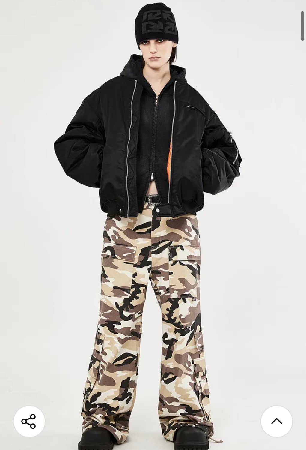 Center Back Zip MA-1 Jumper - Black 상품이미지5