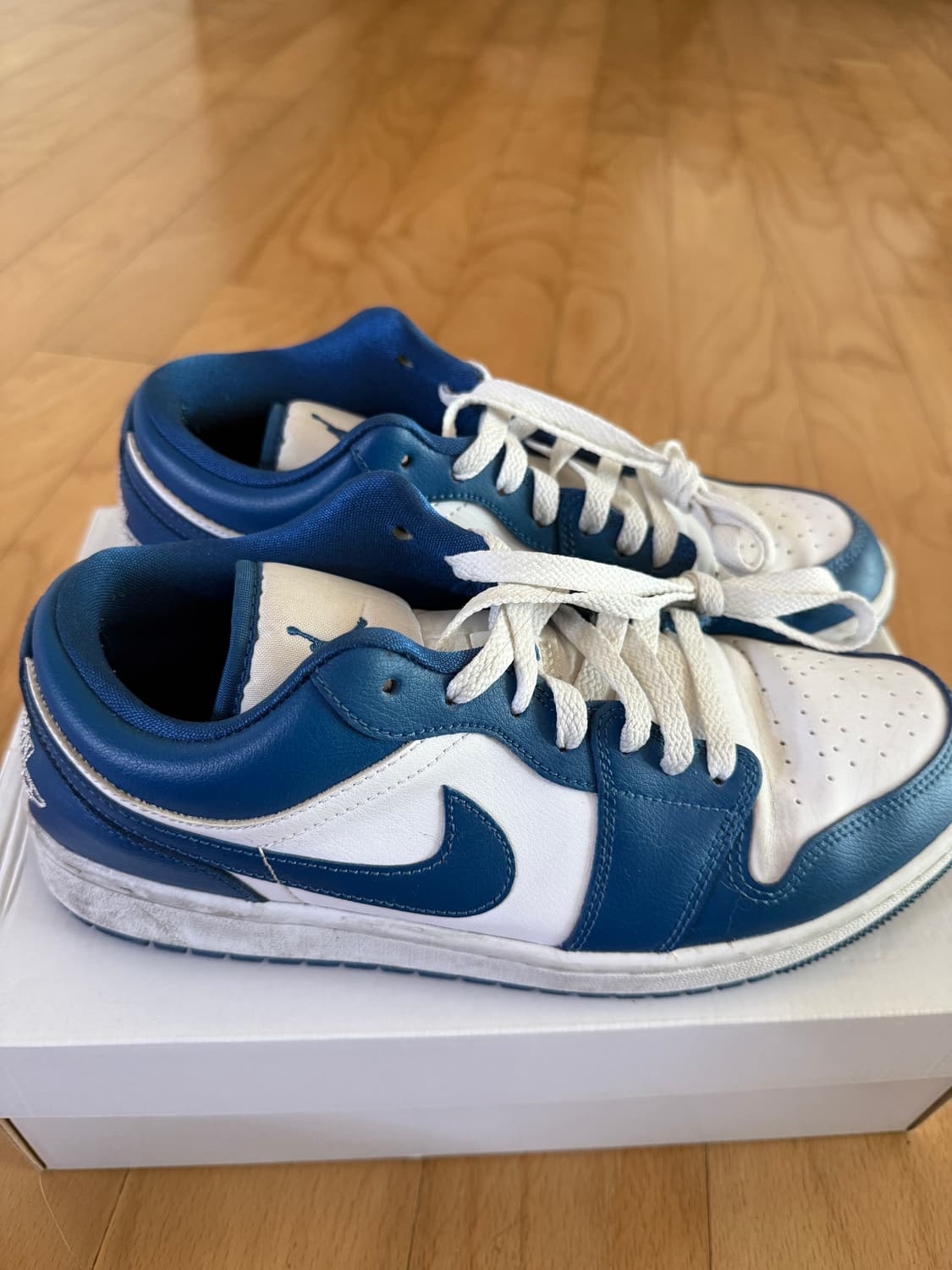 조던 1 로우 화이트 다크 마리나 블루 🐠 상품이미지6