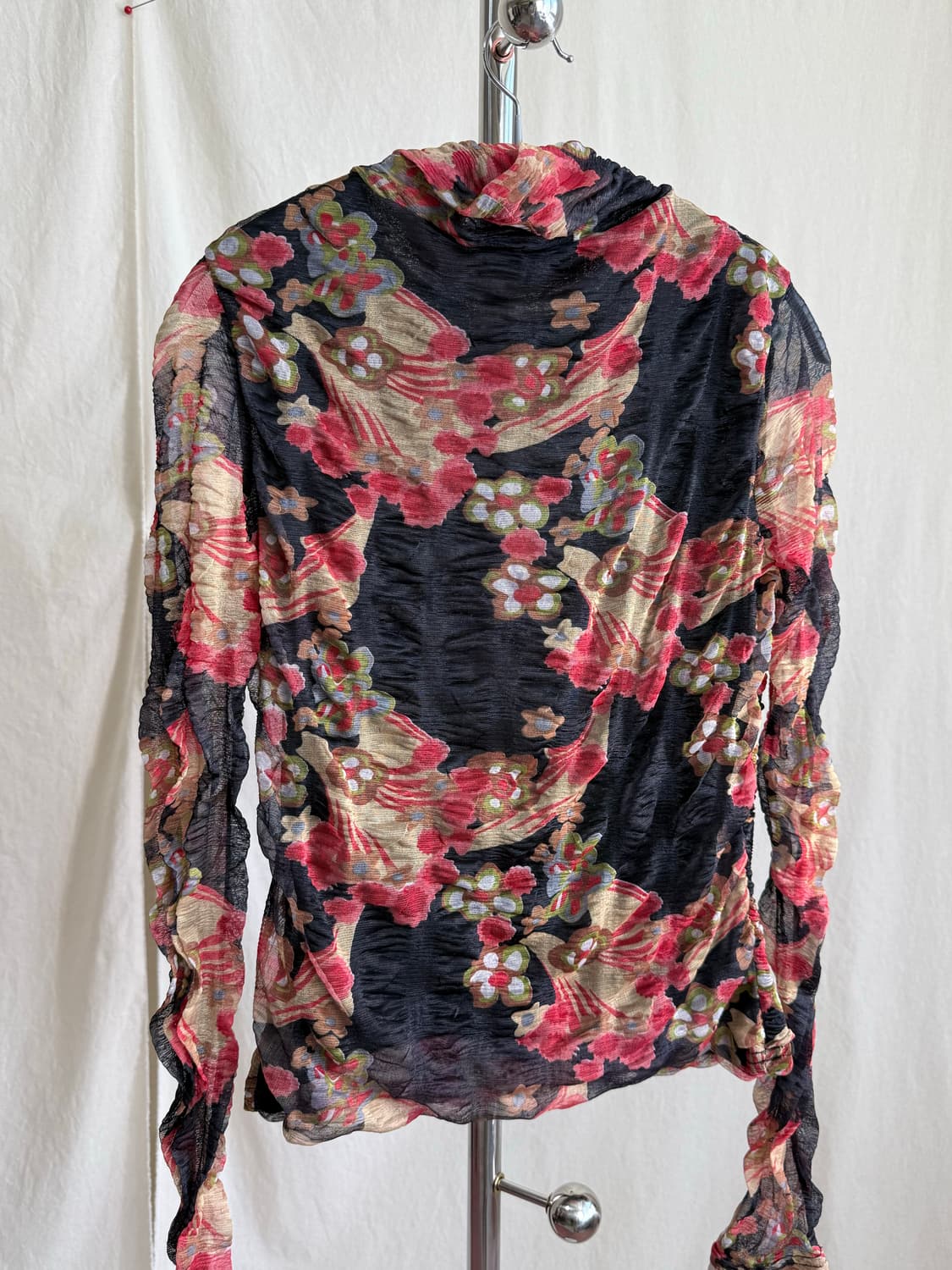 Kafuu 셔링 플라워 매쉬 탑 상품이미지6