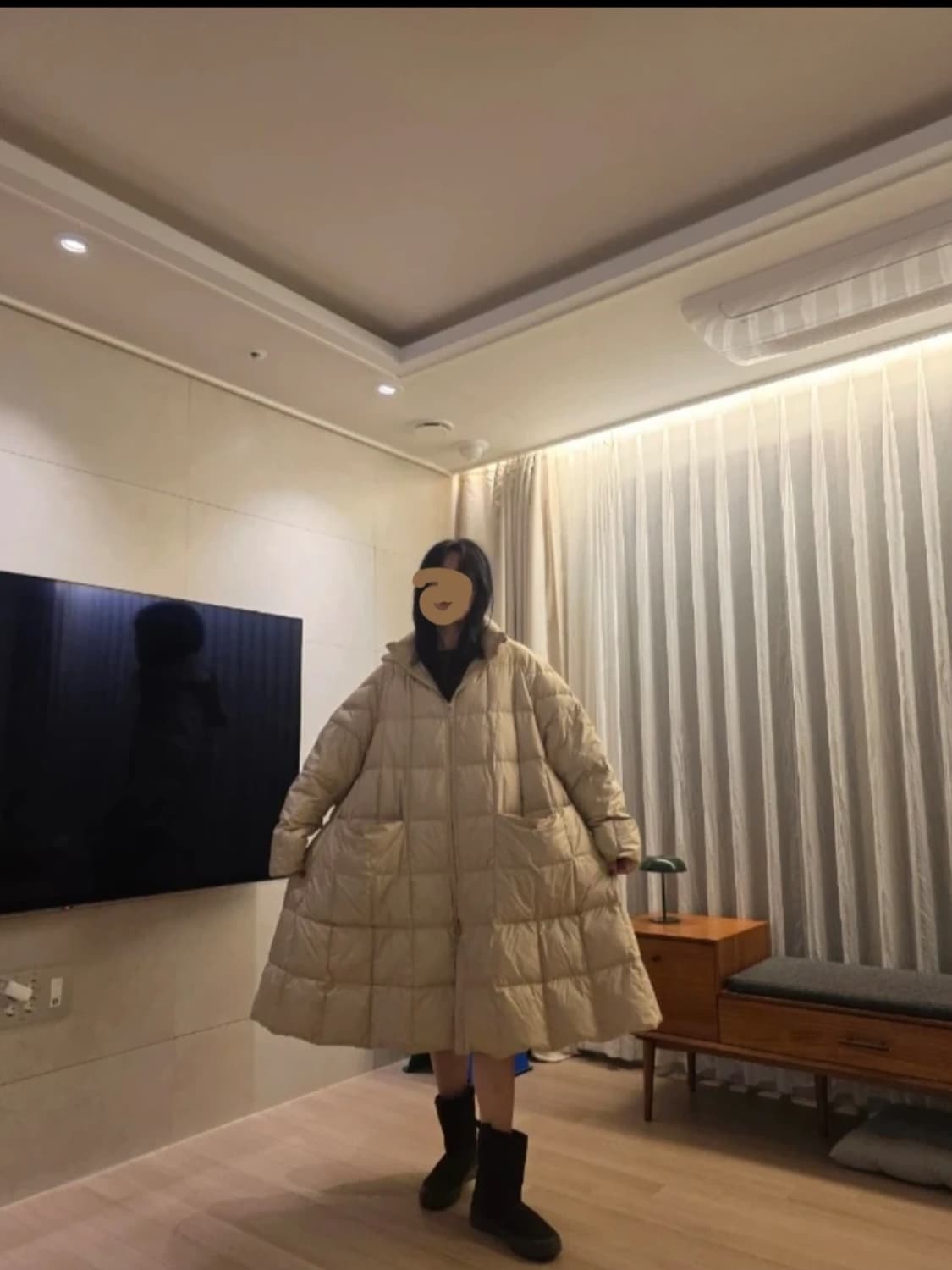 Witty and Humble 롱패딩 베이지 상품이미지5