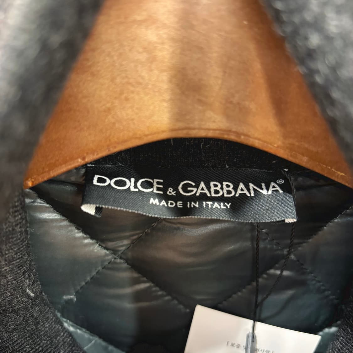 돌체앤가바나 다운 블루종 점퍼 다이아 퀄팅 패턴 골드 지퍼 디테일 딥그린 상품이미지6