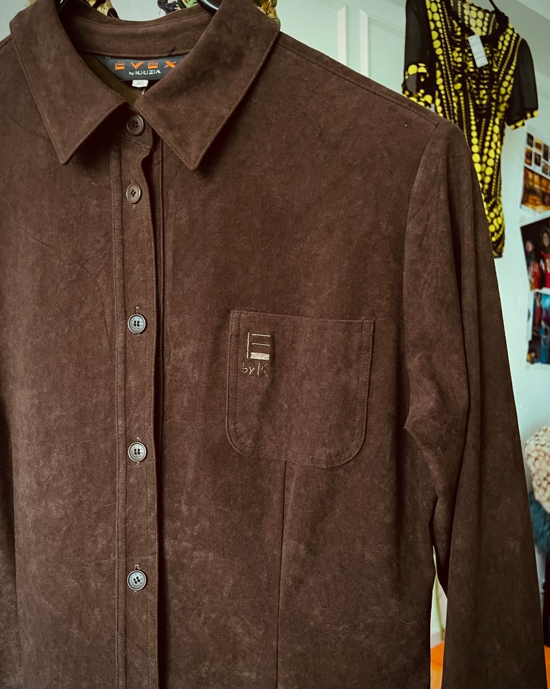 Old KRIZIA Peach-Skin Suede Shirt 상품이미지5