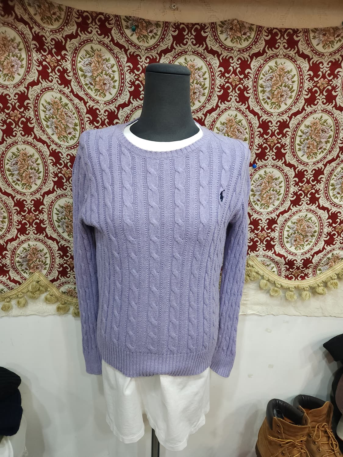 폴로 랄프로렌 퍼플 꽈배기 코튼 니트

 상품이미지1