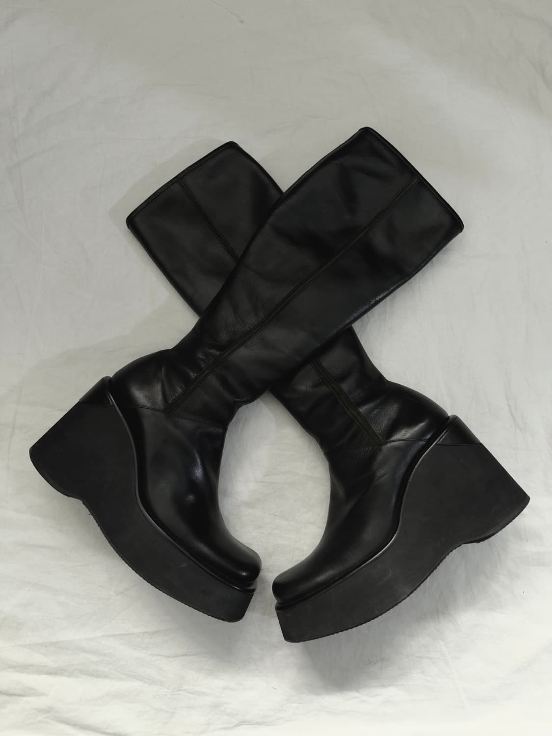 요지야마모토 플랫폼힐 롱부츠 상품이미지1