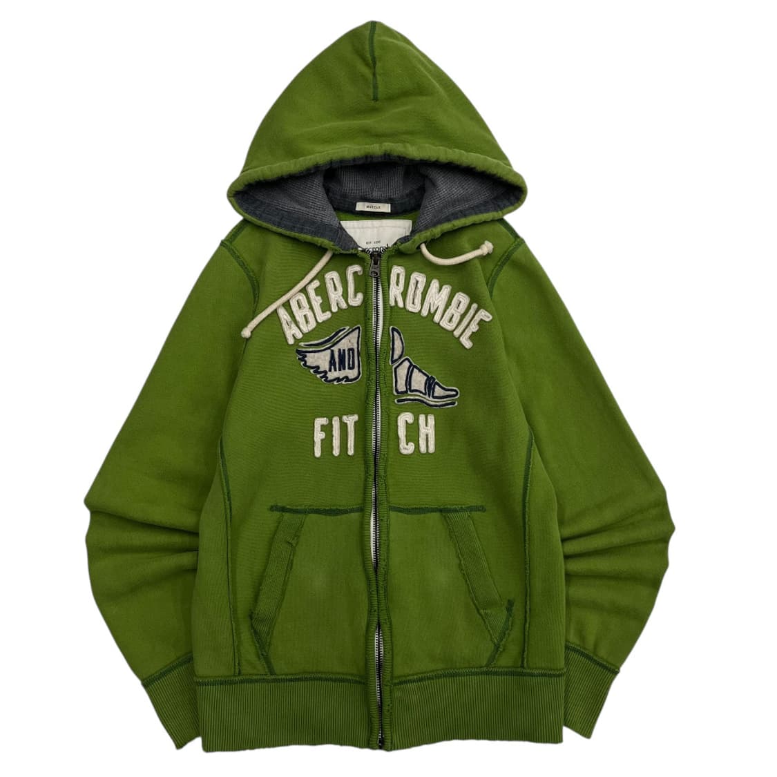 아베크롬비 센터로고 올리브그린 후드집업 M 상품이미지2