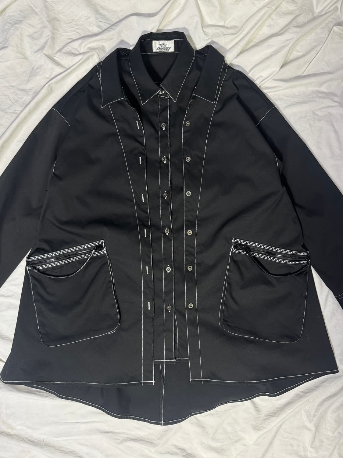 Kyoko huga 이중 버튼 셔츠형 롱 자켓 아방가르드 상품이미지6