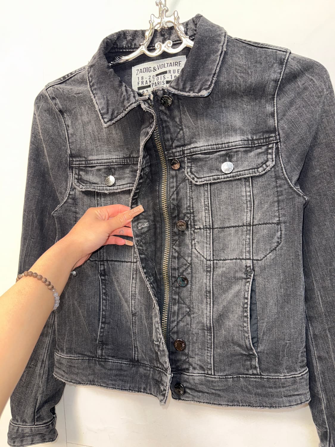 Zadig&Voltaire black denim zipup jacket 상품이미지3