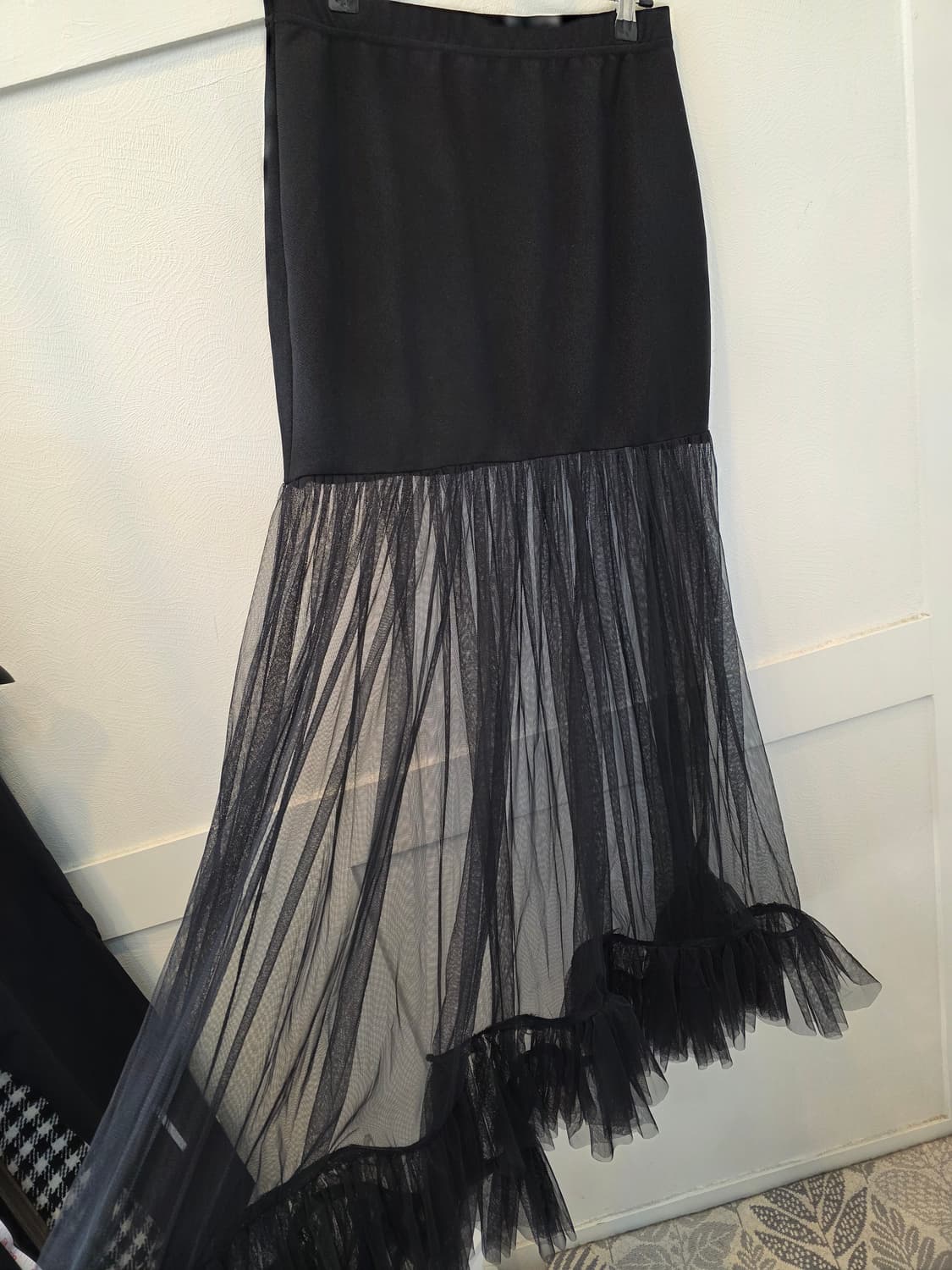 사이다 망사블랙 캉캉 롱 스커트 상품이미지7