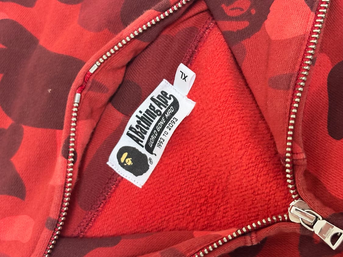 베이프 bape 미니사루 적계 후드집업 상품이미지2