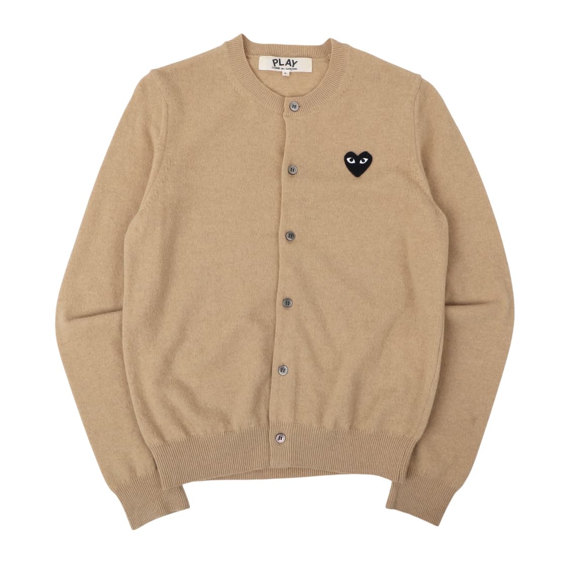 꼼데가르송 베이지 하트와펜 울 가디건 상품이미지1