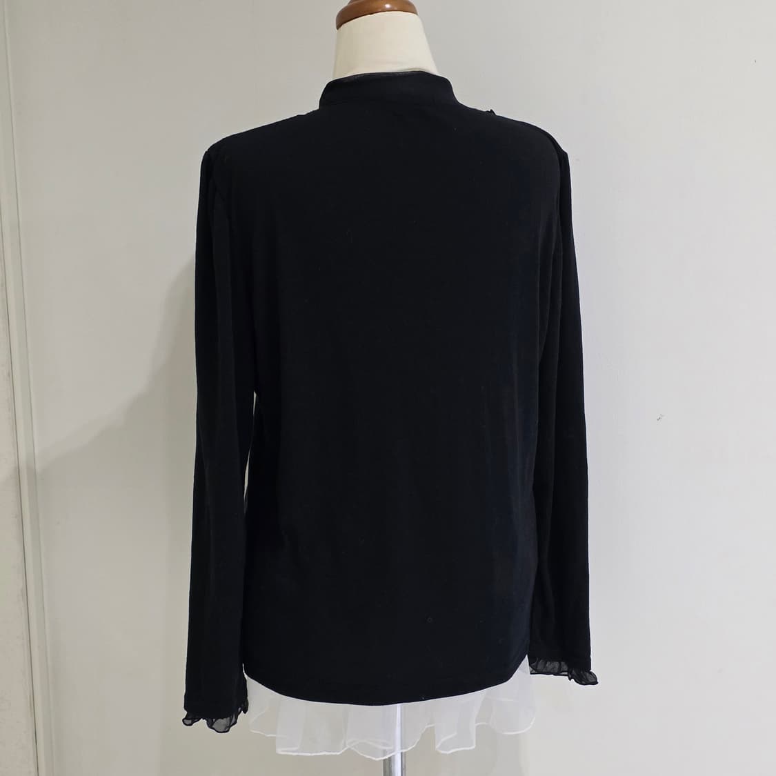 공겜여주st 고딕 블랙 레이스 리본 블라우스 상품이미지2