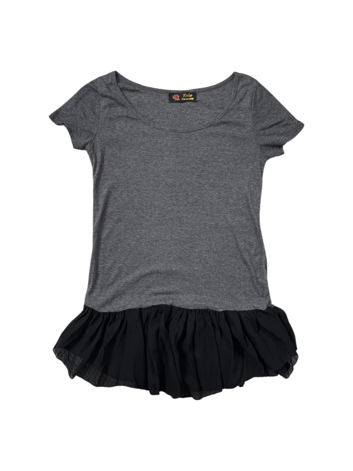 vintage ruffle hem scoop neck tee 상품이미지1