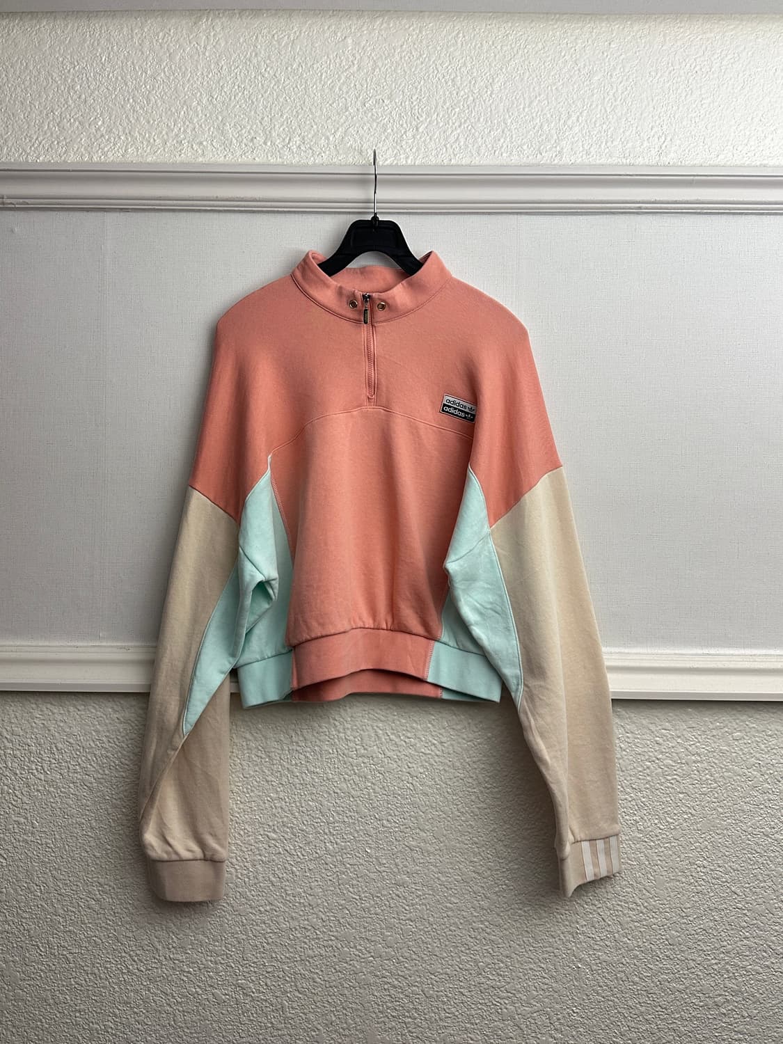 Adidas 컬러 블록 크롭 하프 집업 상품이미지6