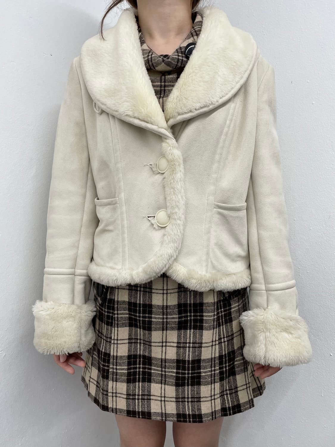  dkny 윈터페어리 아이보리 무스탕 상품이미지1