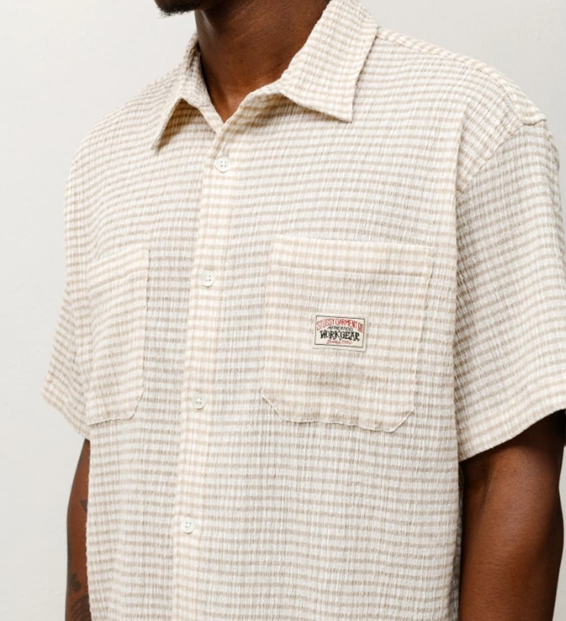 스투시 Crinkled check ss 셔츠 팝니다 상품이미지1
