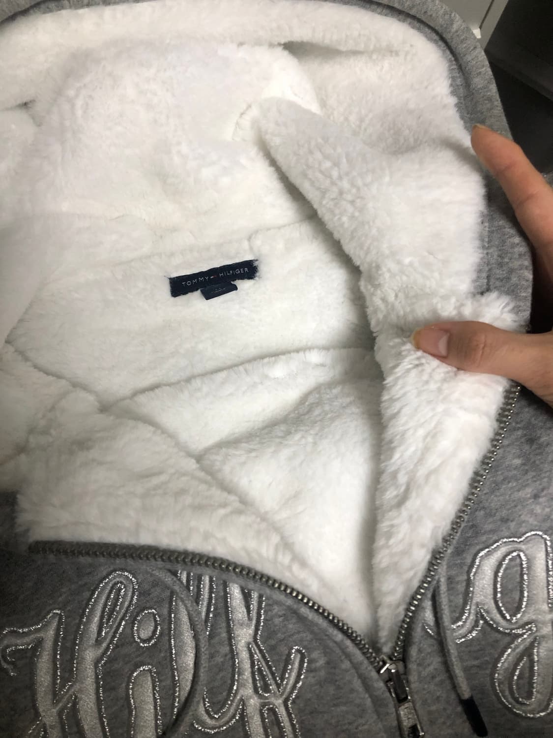 빈티지 타미 그레이 양털 후드집업 상품이미지2