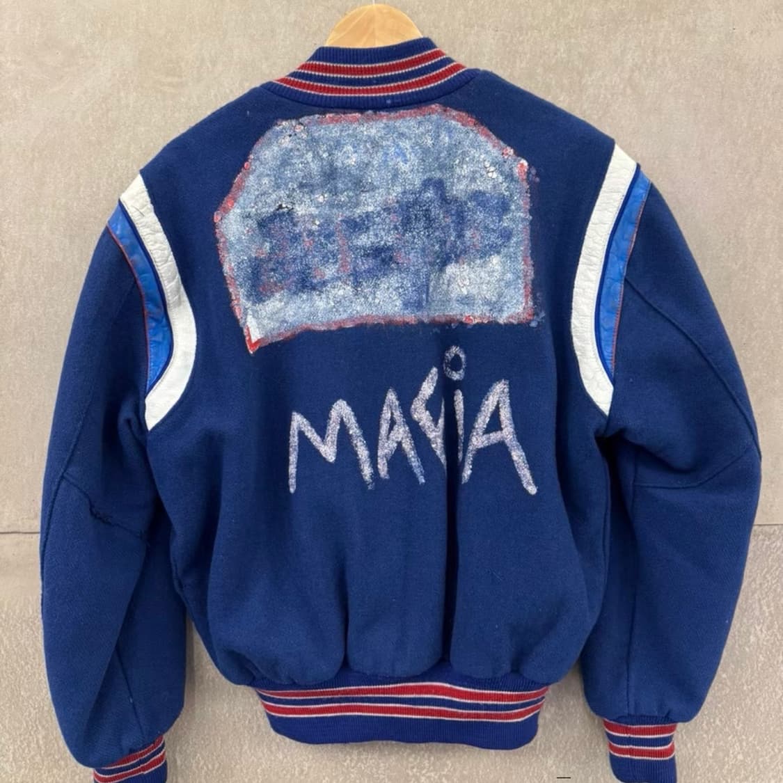 DeLONG 90s USA 오리지널 레더 슬리브 바시티 자켓 상품이미지2