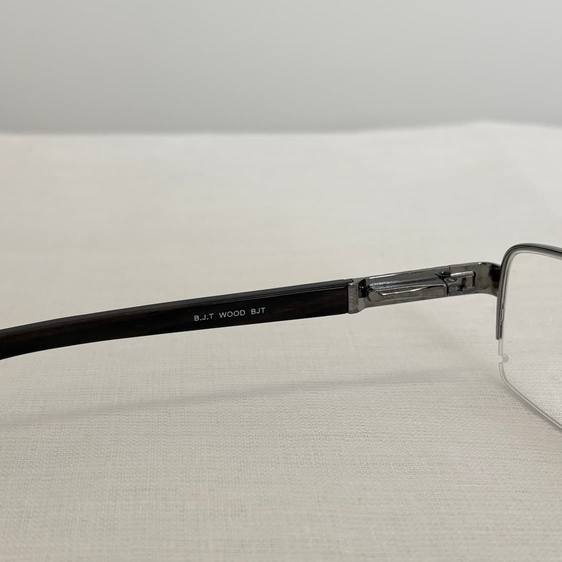 BJT 실버 우드 반무테 안경 상품이미지7