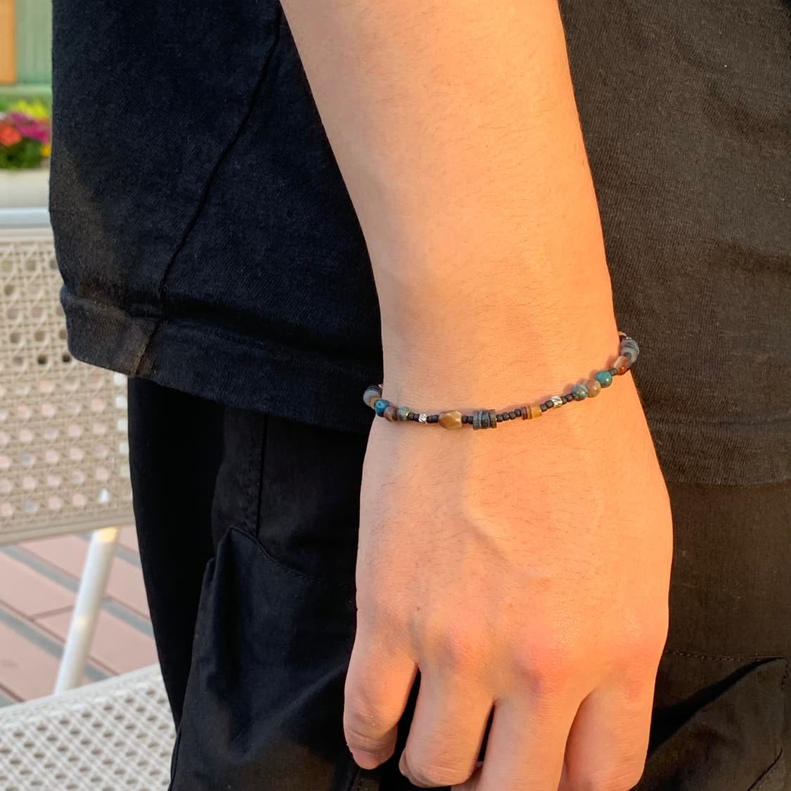 누르 원석 팔찌 써지컬스틸 상품이미지2