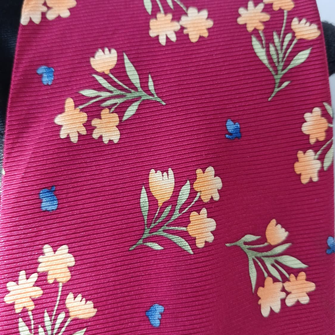 피에르 발망 레드 플라워 패턴 넥타이 9.9cm A등급 A19707 상품이미지7