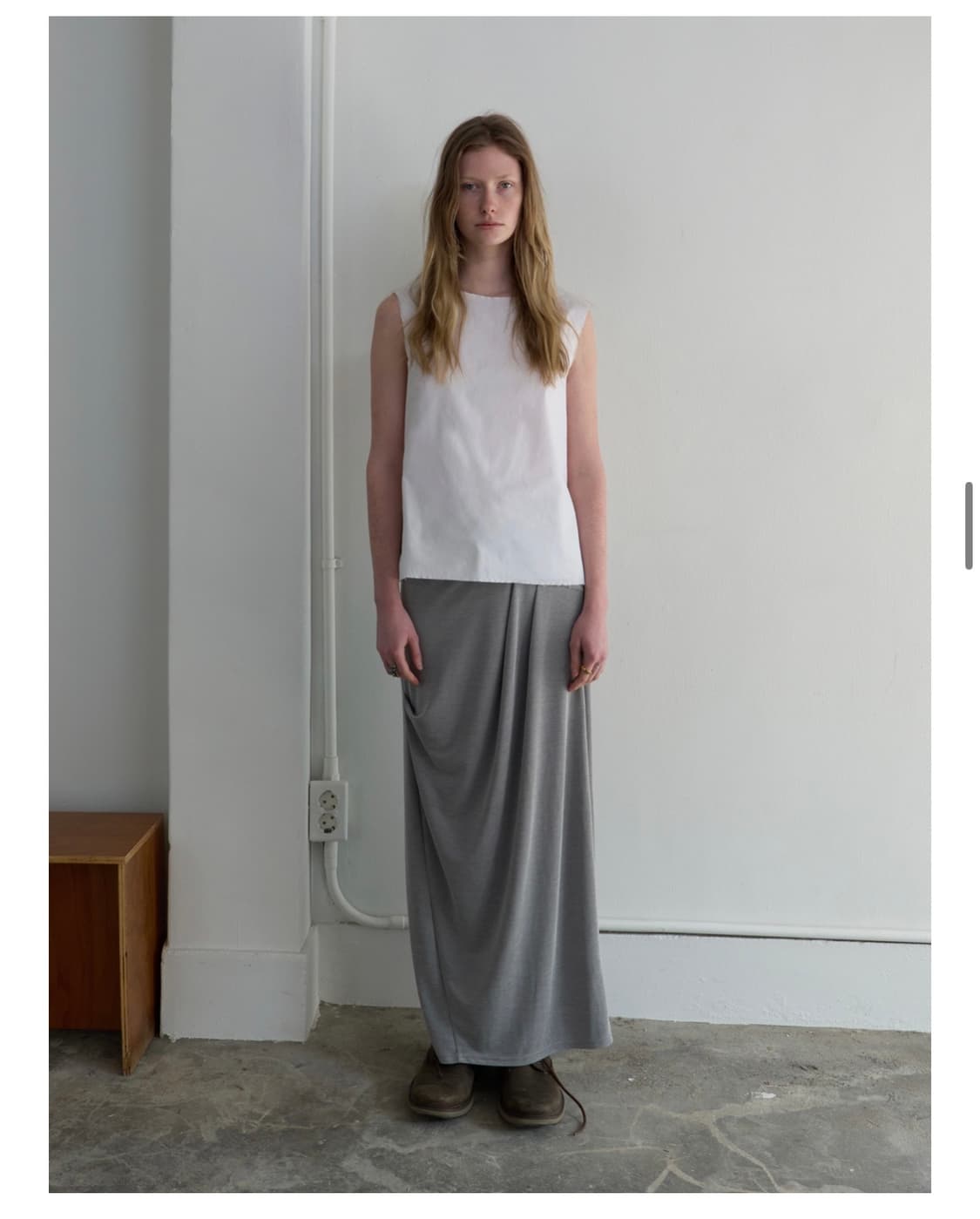 파이카 draped maxi skirt(grey) 상품이미지5