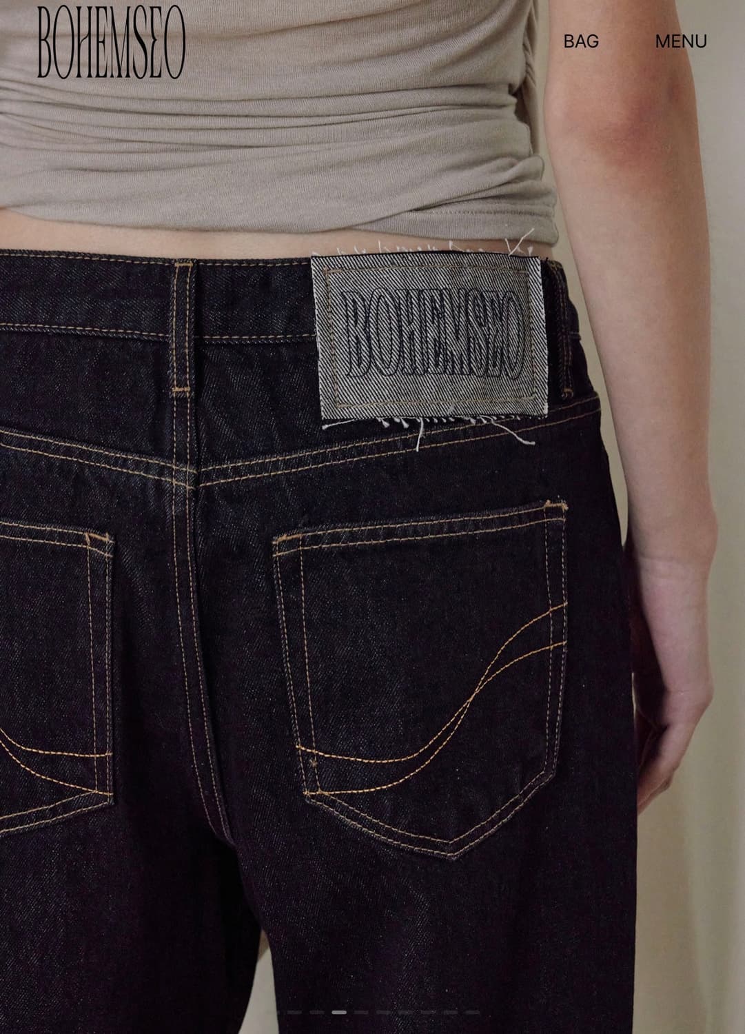 보헴서 EMBROIDERY LOGO ROLL-UP DENIM 상품이미지2