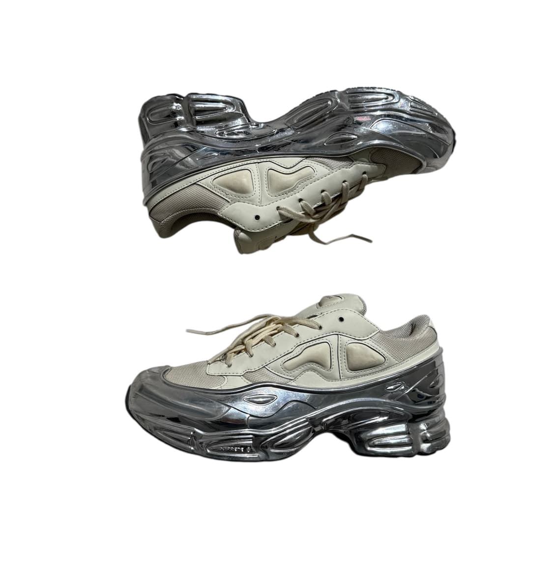 아디다스 X 라프시몬스 오즈위고 크림 화이트 메탈릭실버 스니커즈 상품이미지4