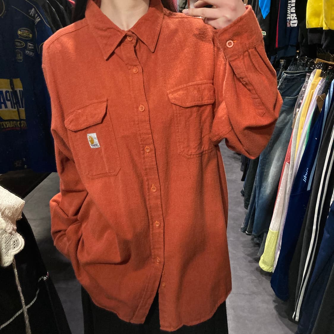 [IM] 칼하트 울 긴팔셔츠 오렌지 상품이미지4