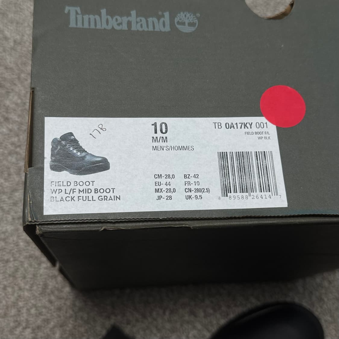 [280] 팀버랜드 워터프루프 필드 부츠 블랙 미디움 하이킹부츠 상품이미지9