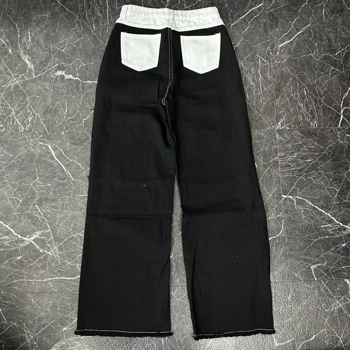 DD Blue 데미지 투톤 와이드 데님 팬츠 상품이미지7