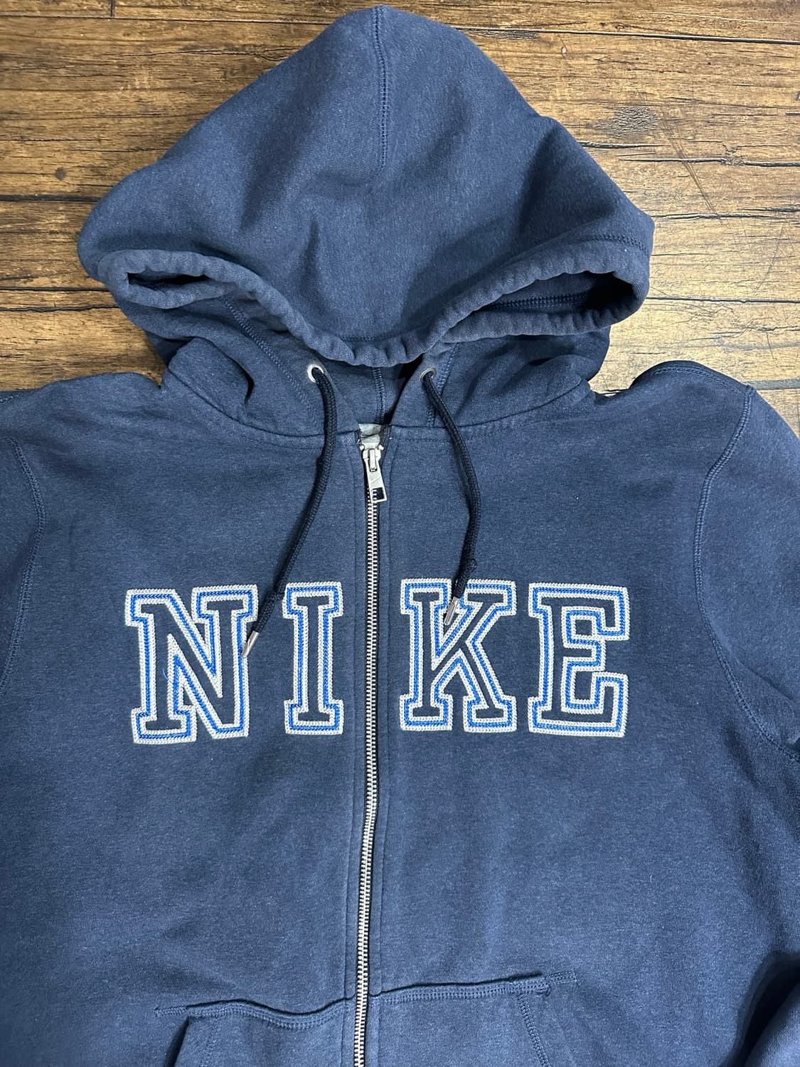 나이키 NIKE 빅로고 풀집업 기모 후드집업 네이비 L 상품이미지2