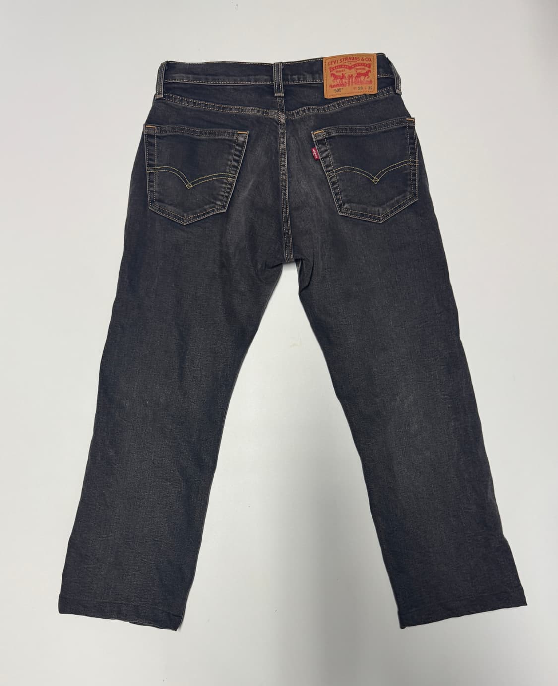 여성 리바이스 505 빈티지 흑청 워싱 데님팬츠 29인치 상품이미지1