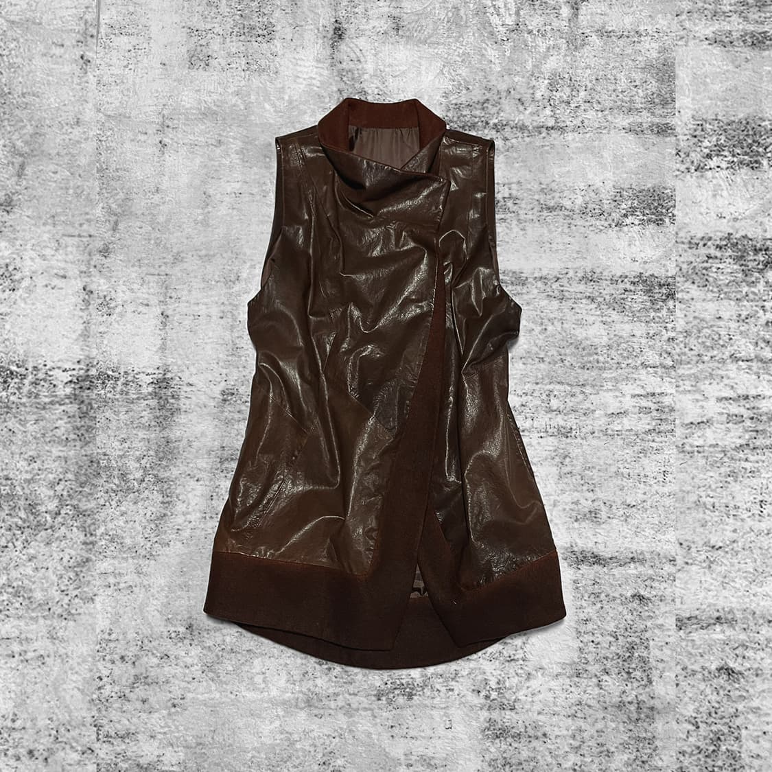vintage leather long vest  상품이미지1